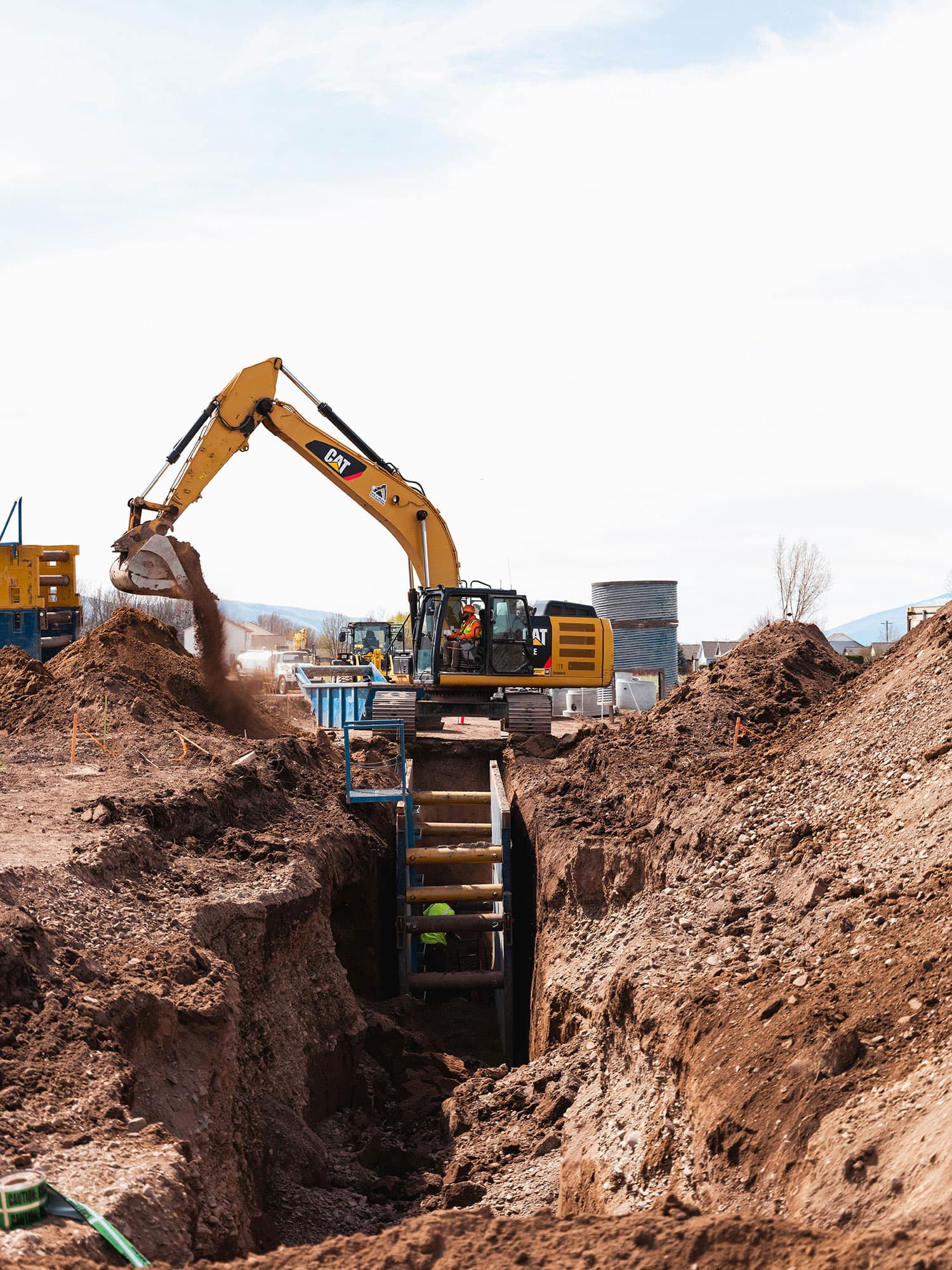 Site preparation and foundation work on a Texas metal building project